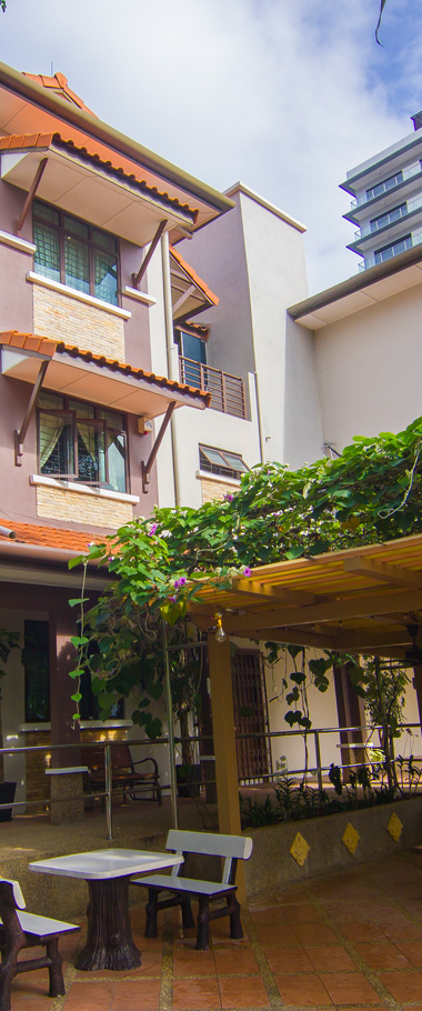 Meridian Care Living Centre building and courtyard, Bangsar KL